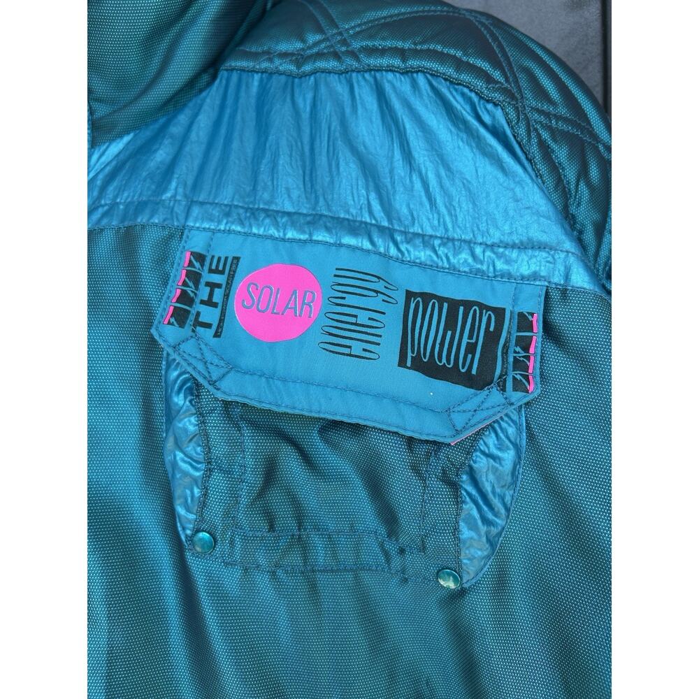 Kaelin Solar Power Ski Jacket Women Sz 10 Metallic Blue Pink Retro Apres Vtg 80s - Picture 6 of 16